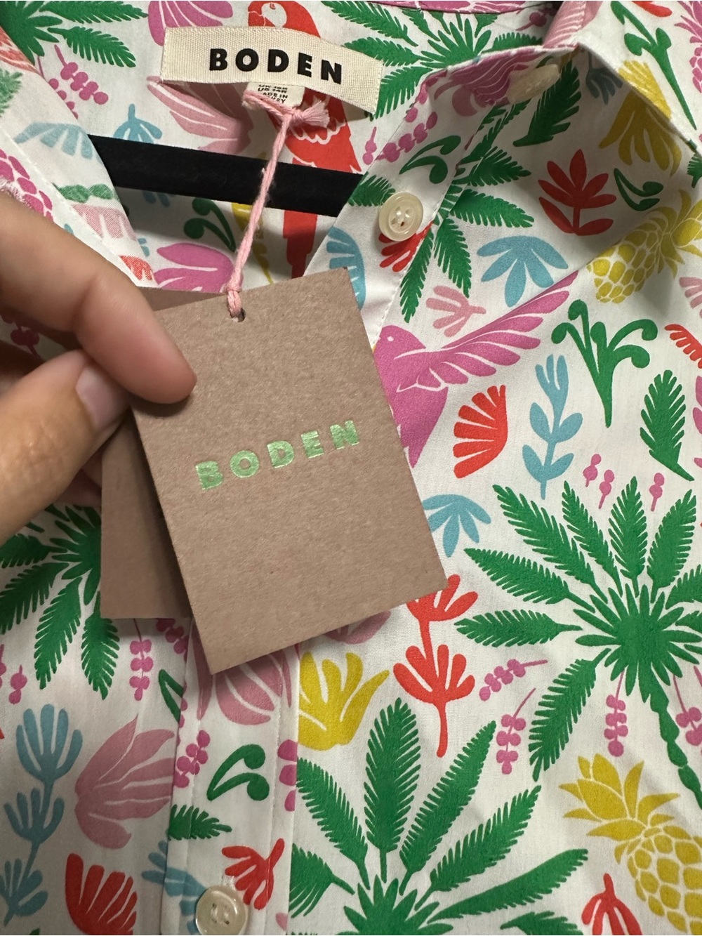 Boden Tropical Print Amy Sleeveless Shirt Dress - Picture 9 of 10